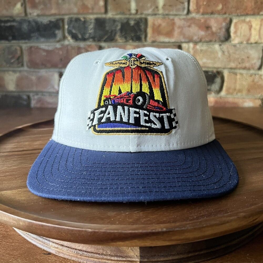 Indy 500 Fan Fest Race Adjustable Snapback Hat Baseball Cap Blue White One Size